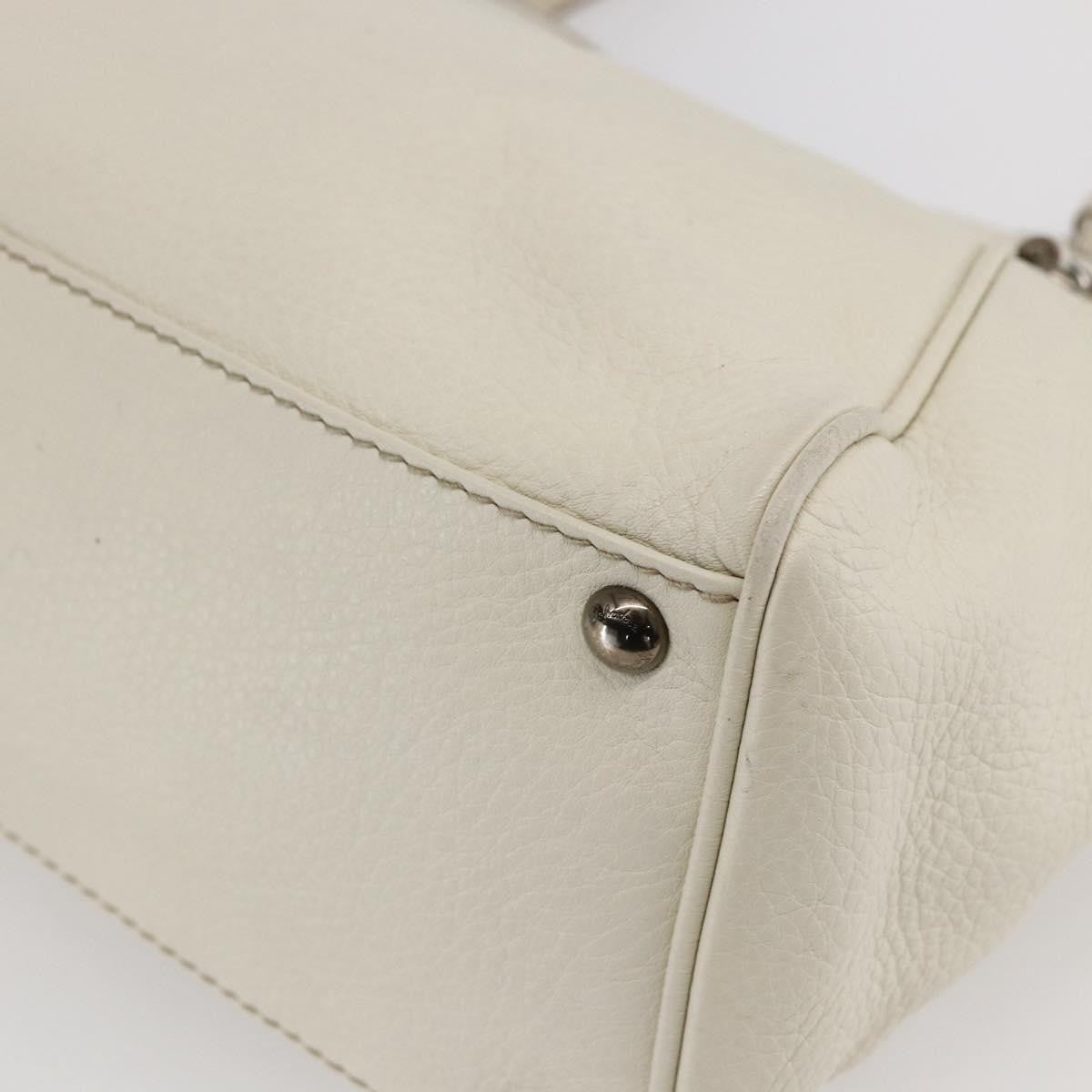 Salvatore Ferragamo Vintage Leather White Leather Tote Bag Bag (Pre-Owned)