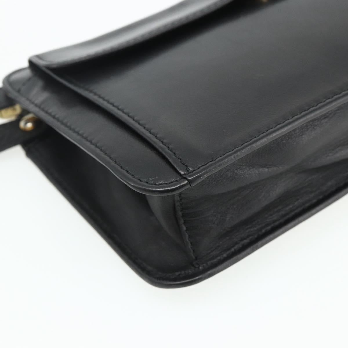Celine Zip Clutch Leather Black Leather Clutche & Pouche Bag (Pre-Owned)