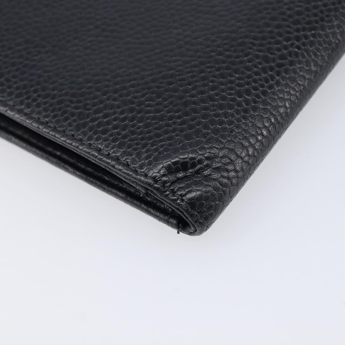 Chanel Vintage Cc Bifold Leather Black Leather Wallets Accessory (Pre-Owned)