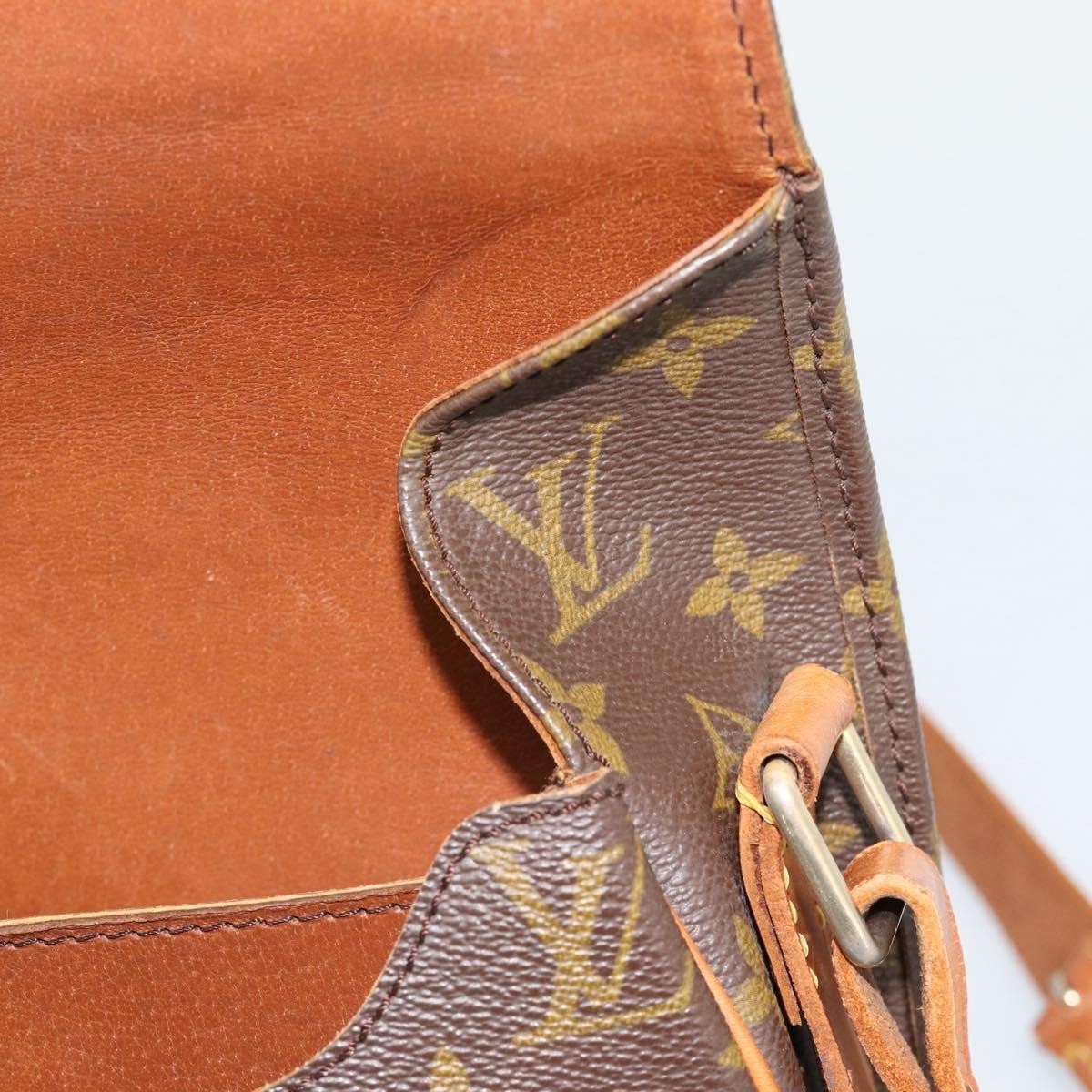 Louis Vuitton Cartouchiere Monogram Canvas Brown Canvas Shoulder Bag Bag (Pre-Owned)