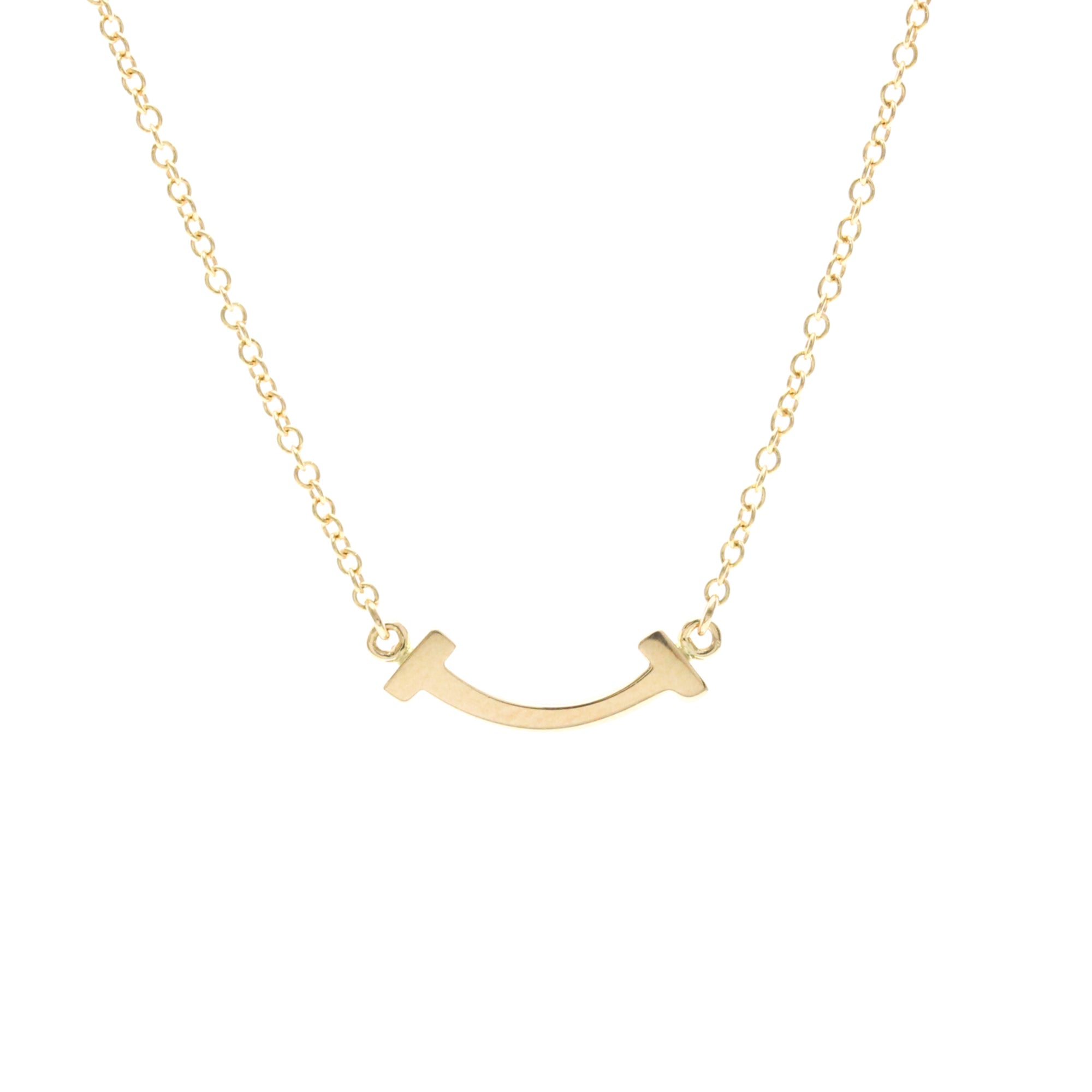 Tiffany & Co. T Smile Pendant 18K Rose Gold Pink Pink_Gold Necklace Jewelry (Pre-Owned)