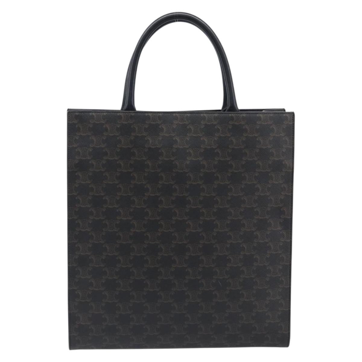 Celine Vertical Cabas Triomphe Coated Canvas Brown Canvas Tote Bag Bag (Pre-Owned)