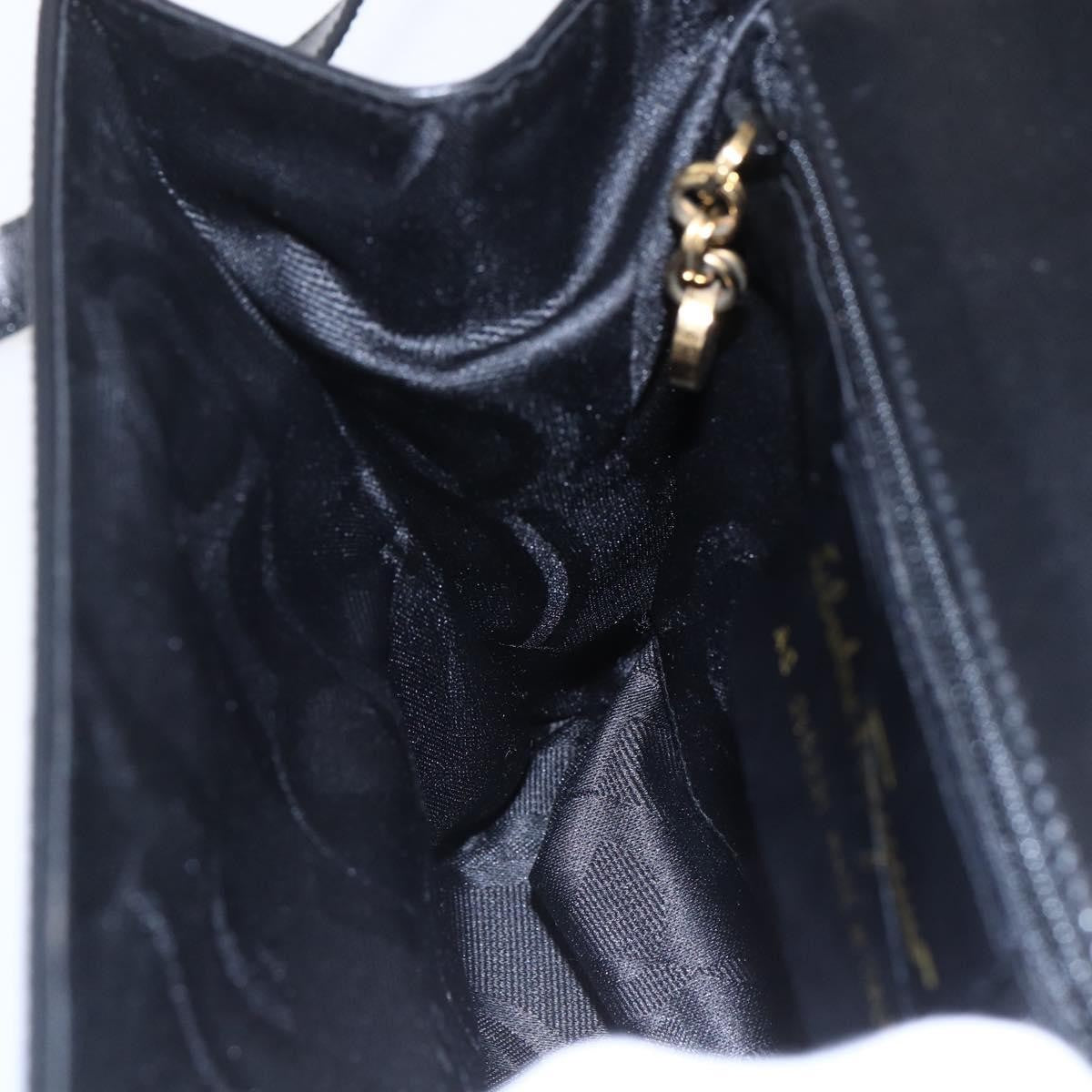 Salvatore Ferragamo Vala Leather Black Leather Shoulder Bag Bag (Pre-Owned)