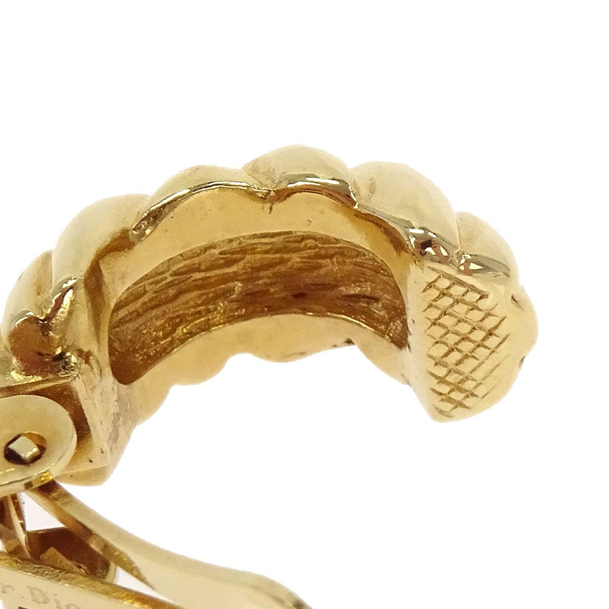 Christian Dior Vintage Clip-On Metal Gold Gold_Plated Earrings Jewelry (Pre-Owned)