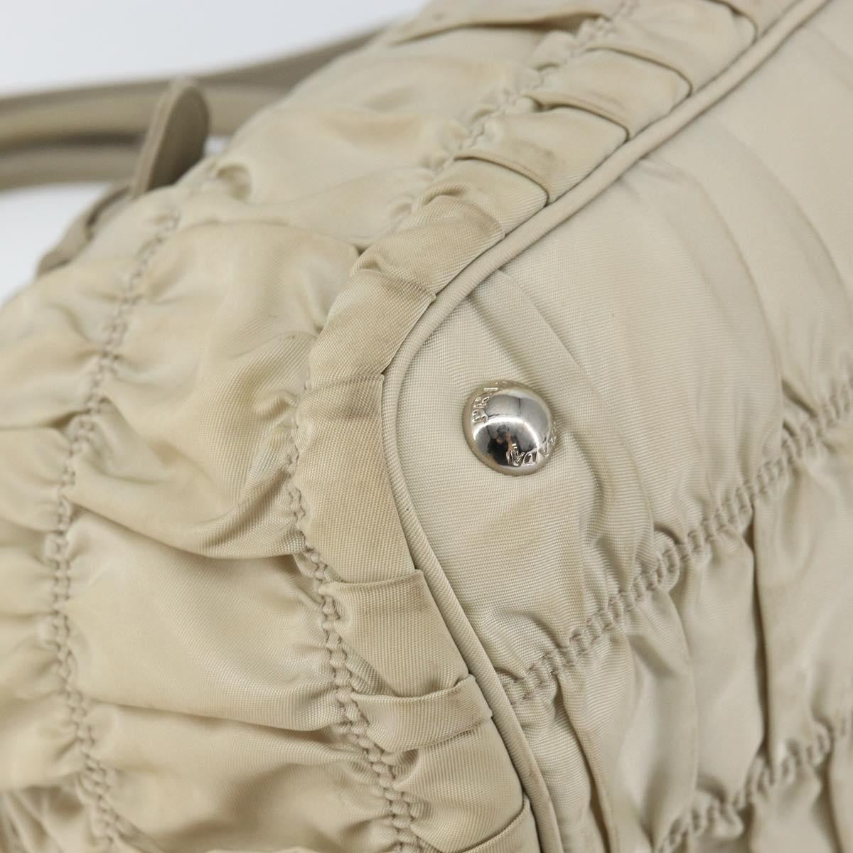 Prada Gaufre Convertible Tote Tessuto Beige Nylon Tote Bag Bag (Pre-Owned)