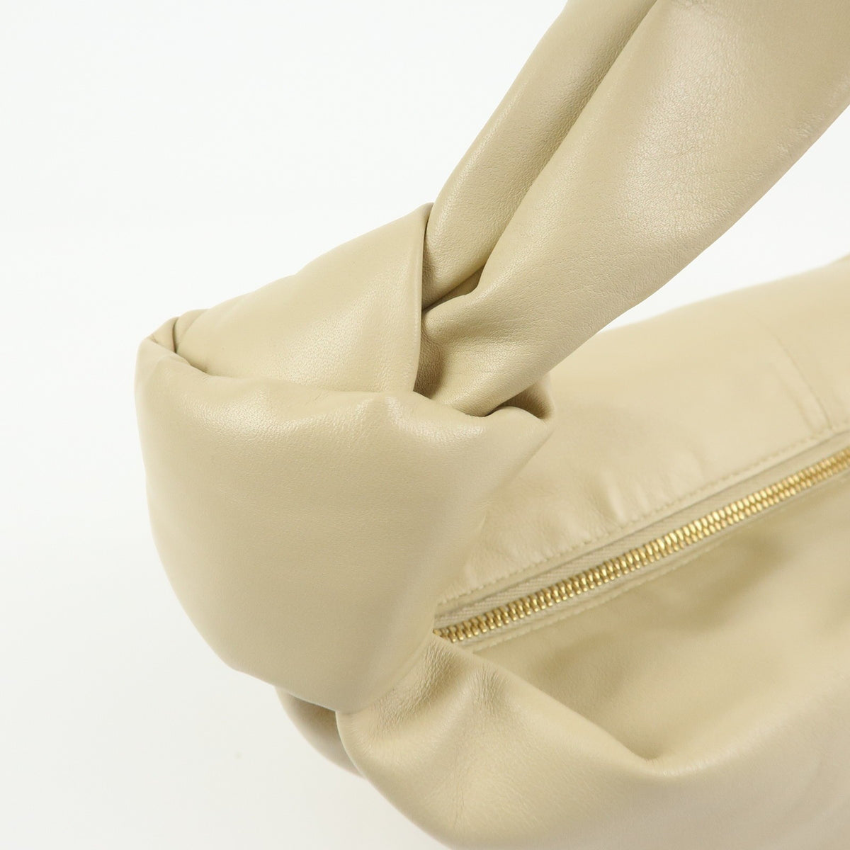 Bottega Veneta Double Knot Hobo Leather Beige Leather Shoulder Bag Bag (Pre-Owned)