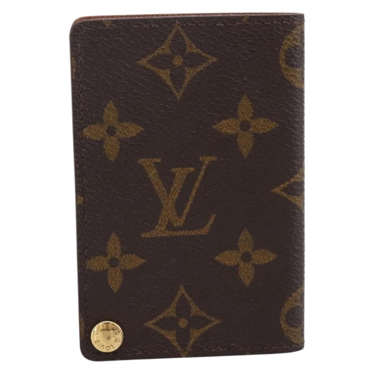 Louis Vuitton Porte Cartes Pression Card Case Monogram Canvas Brown Canvas Card Holders Accessory (Pre-Owned)