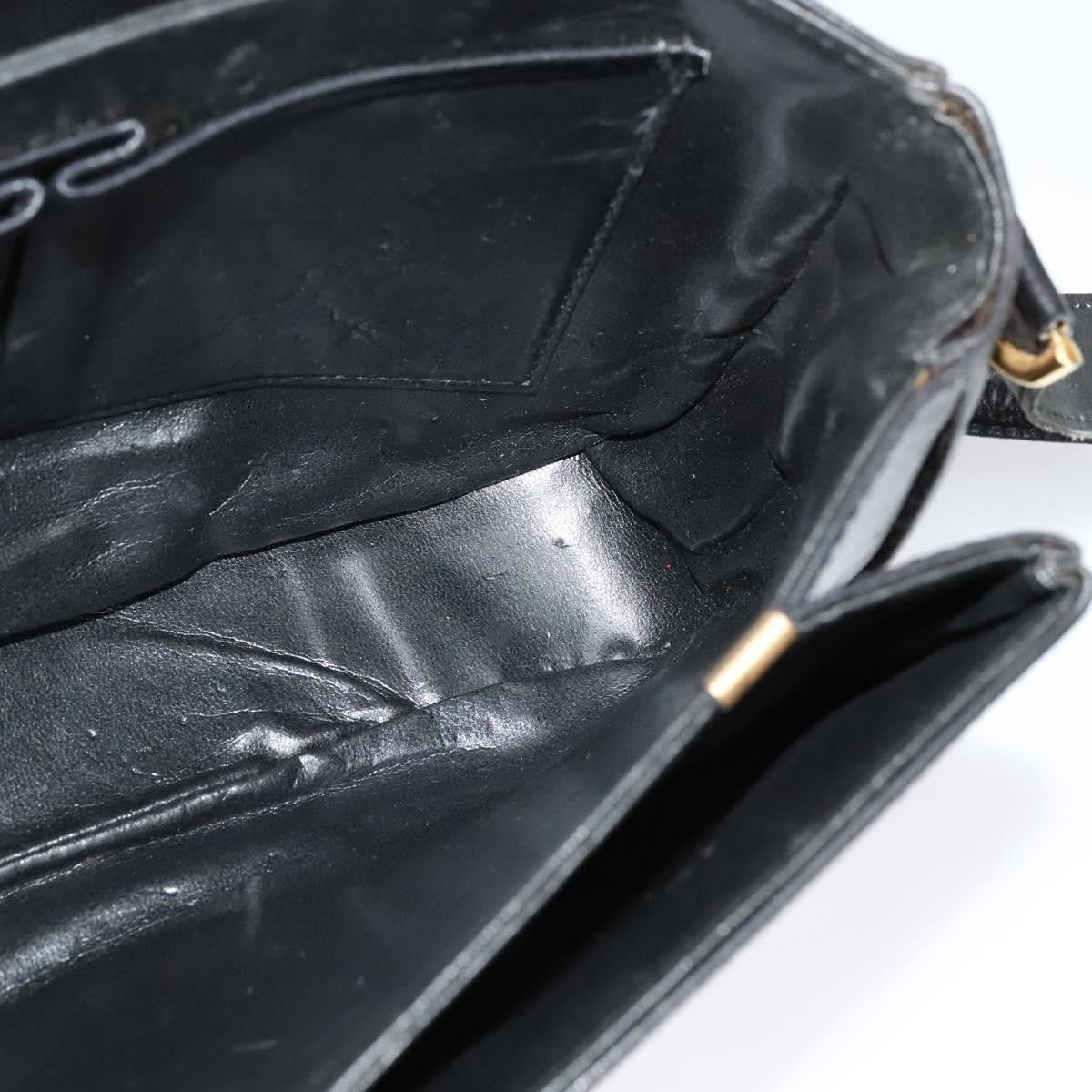 Celine Vintage Leather Black Leather Shoulder Bag Bag (Pre-Owned)