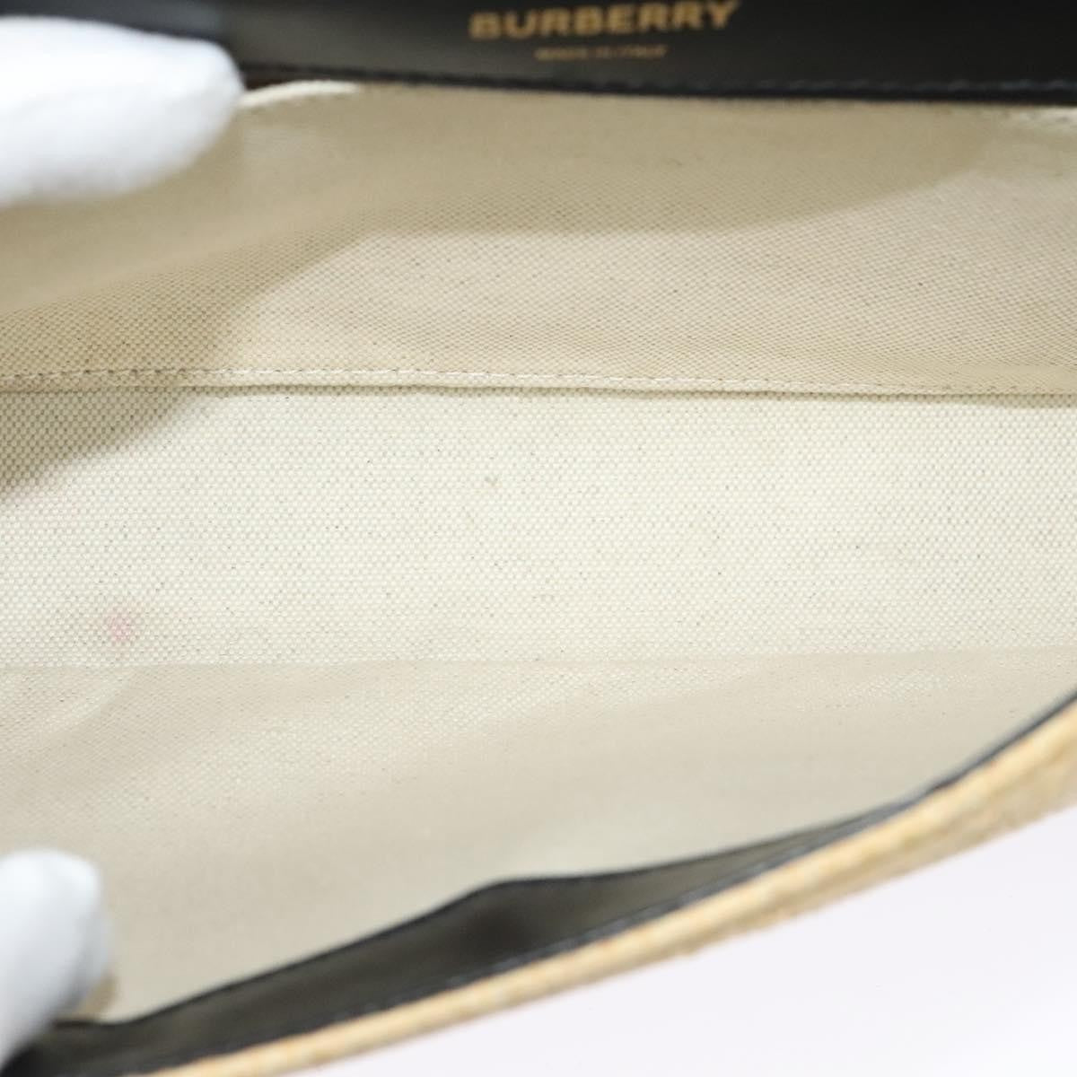 Burberry Lola Printed Raffia Beige Wood Bag (Pre-Owned)