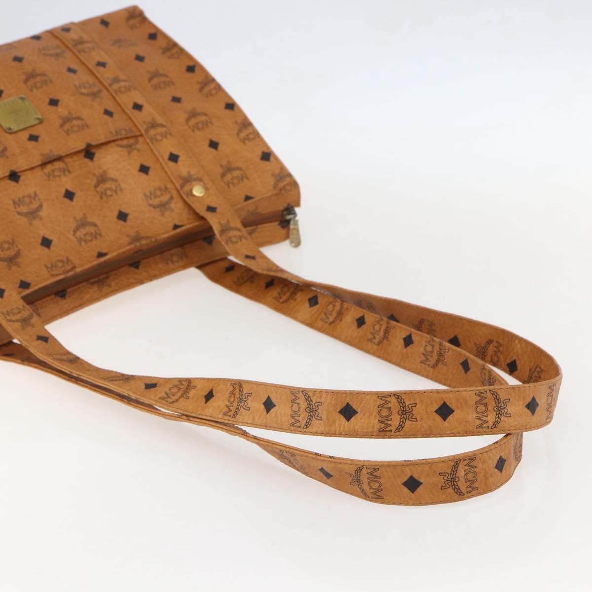 MCM Vintage Visetos Canvas Brown Pvc Tote Bag Bag (Pre-Owned)