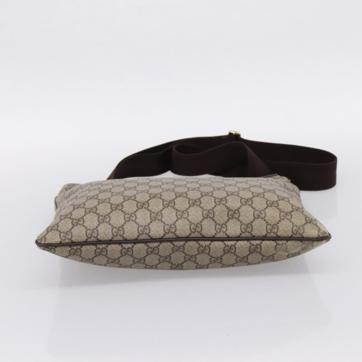 Gucci Zip Top Messenger Gg Coated Canvas Beige Canvas Handbag (Pre-Owned)