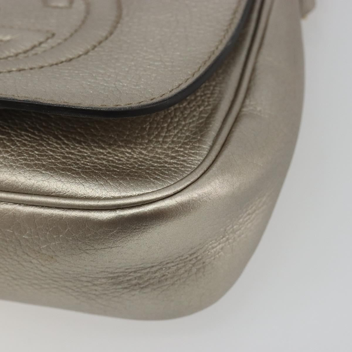 Gucci Soho Chain Leather Silver Leather Shoulder Bag Bag (Pre-Owned)