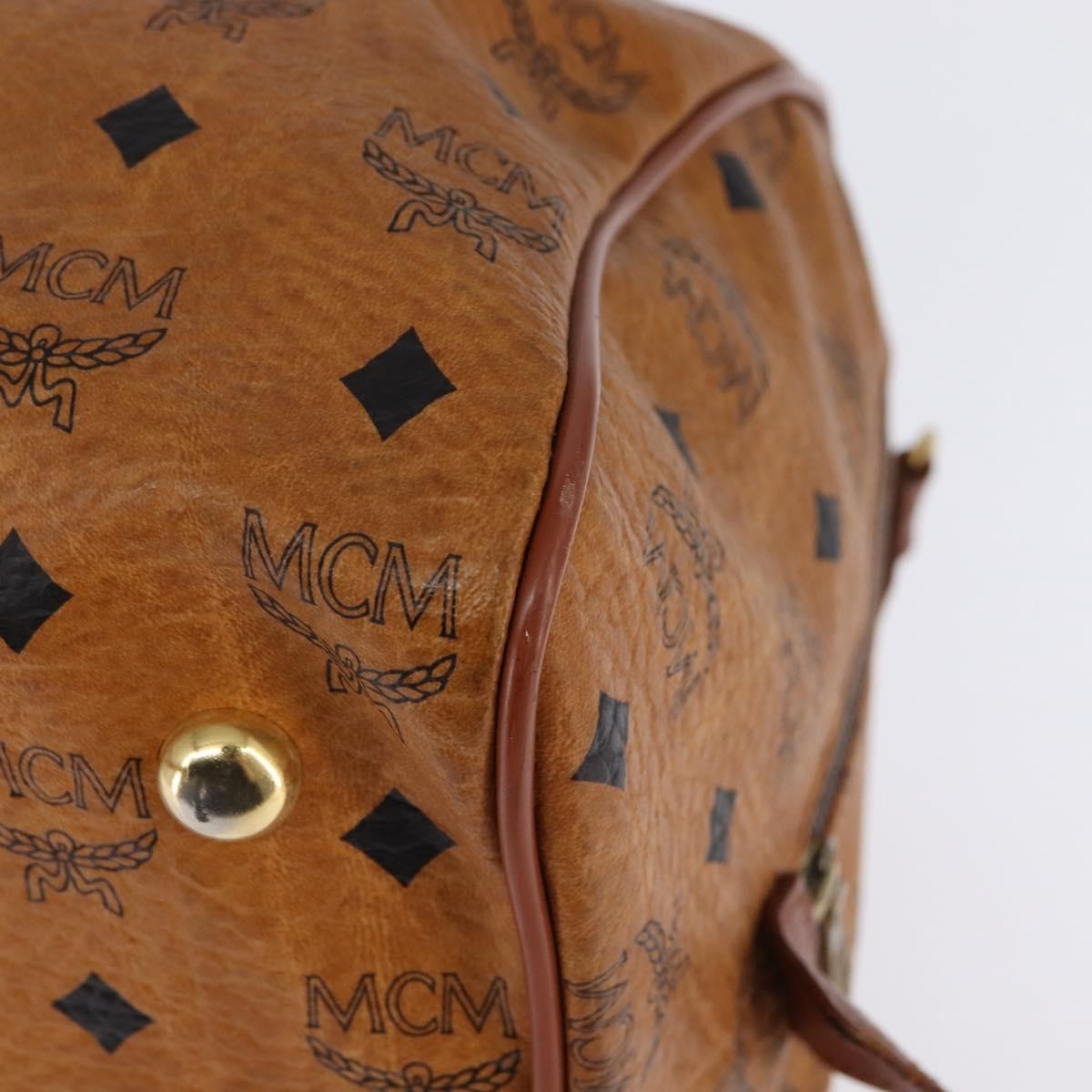 MCM Visetos Logogramme Leather Brown Leather Handbag (Pre-Owned)