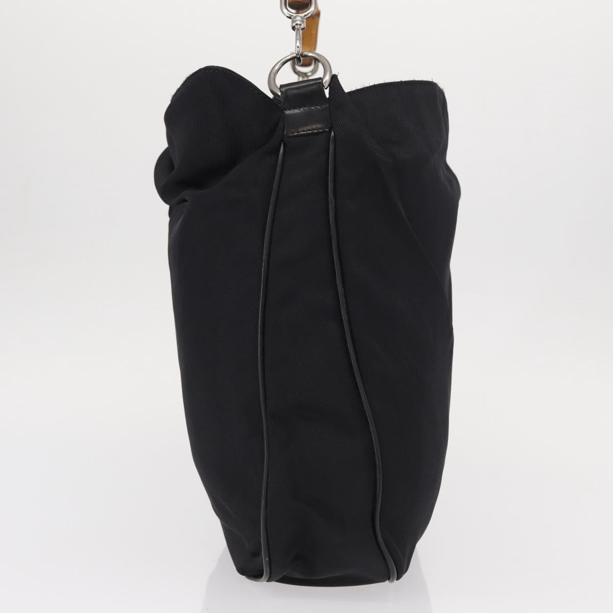 Gucci Vintage Bamboo Shoulder Canvas Black Canvas Shoulder Bag Bag (Pre-Owned)