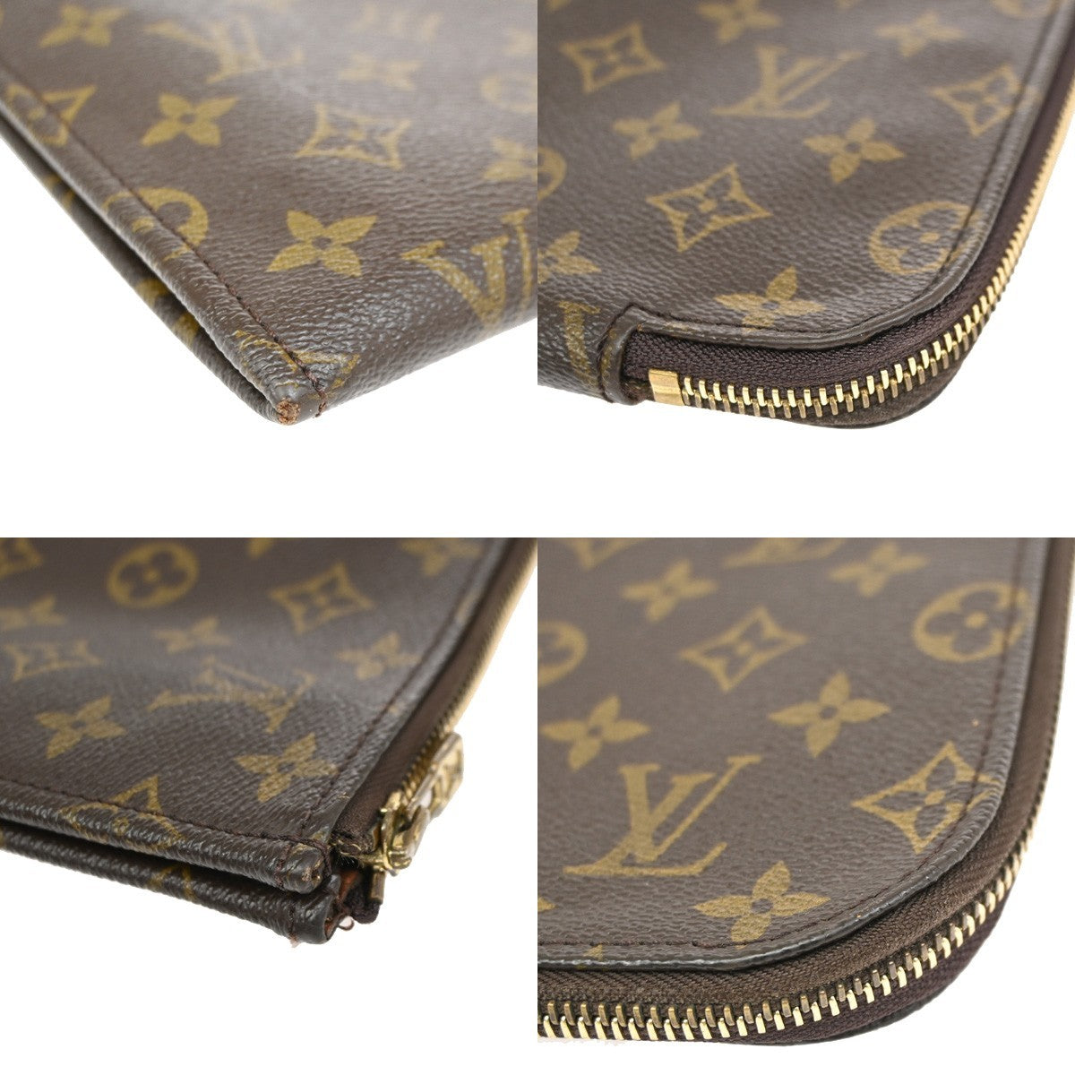 Louis Vuitton Poche Documents Monogram Canvas Brown Canvas Briefcase Bag (Pre-Owned)
