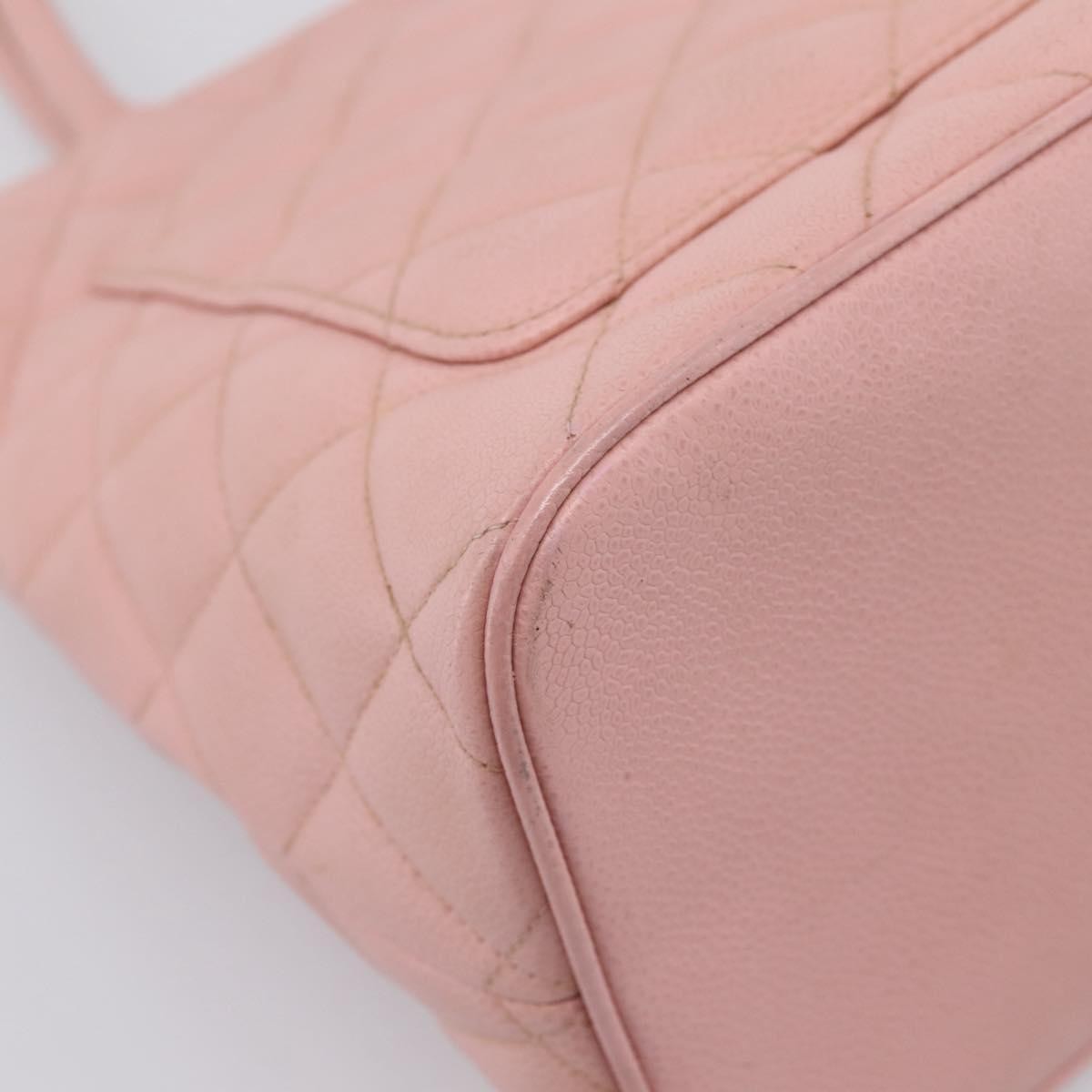 Chanel Medallion Quilted Caviar Pink Leather Tote Bag Bag (Pre-Owned)