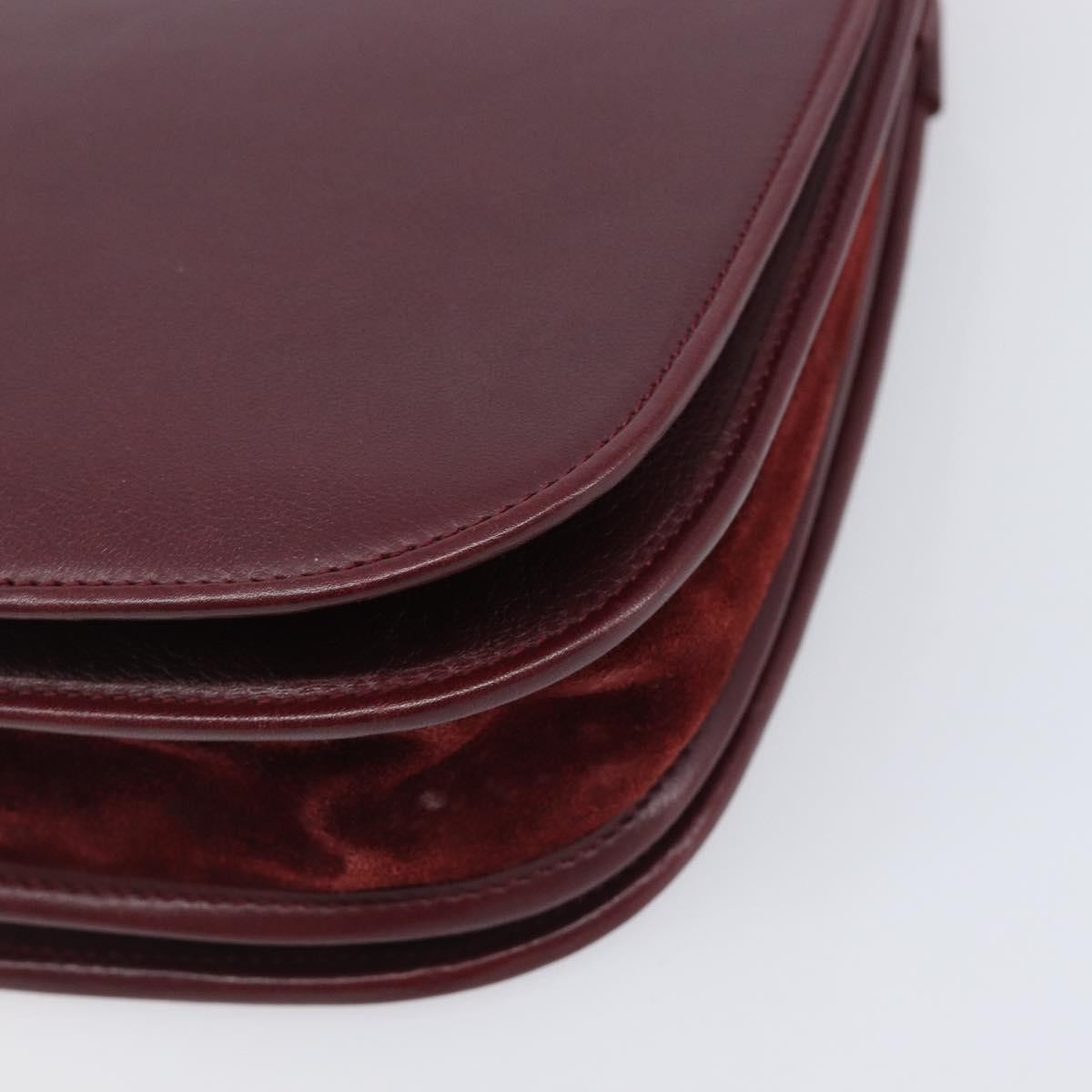 Cartier Must De Cartier Leather Burgundy Leather Shoulder Bag Bag (Pre-Owned)