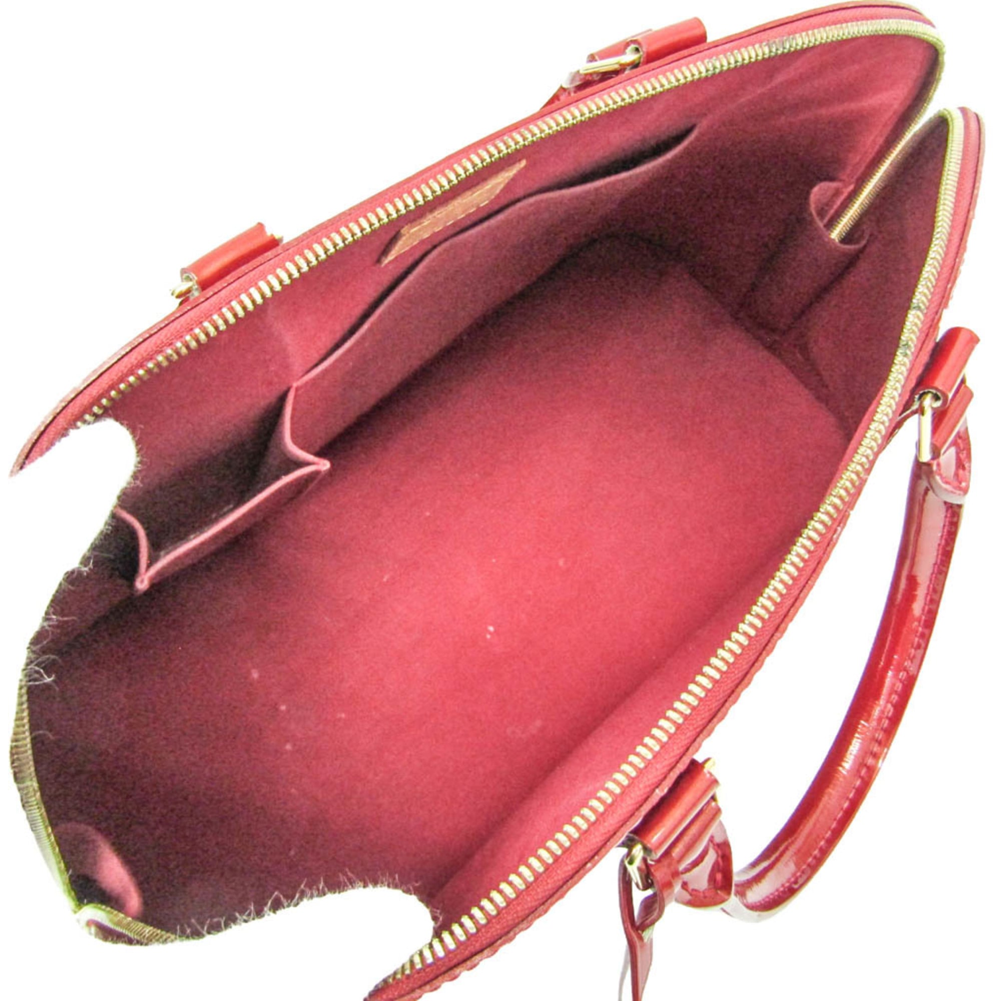 Louis Vuitton Alma Monogram Vernis Red Patent_Leather Handbag (Pre-Owned)