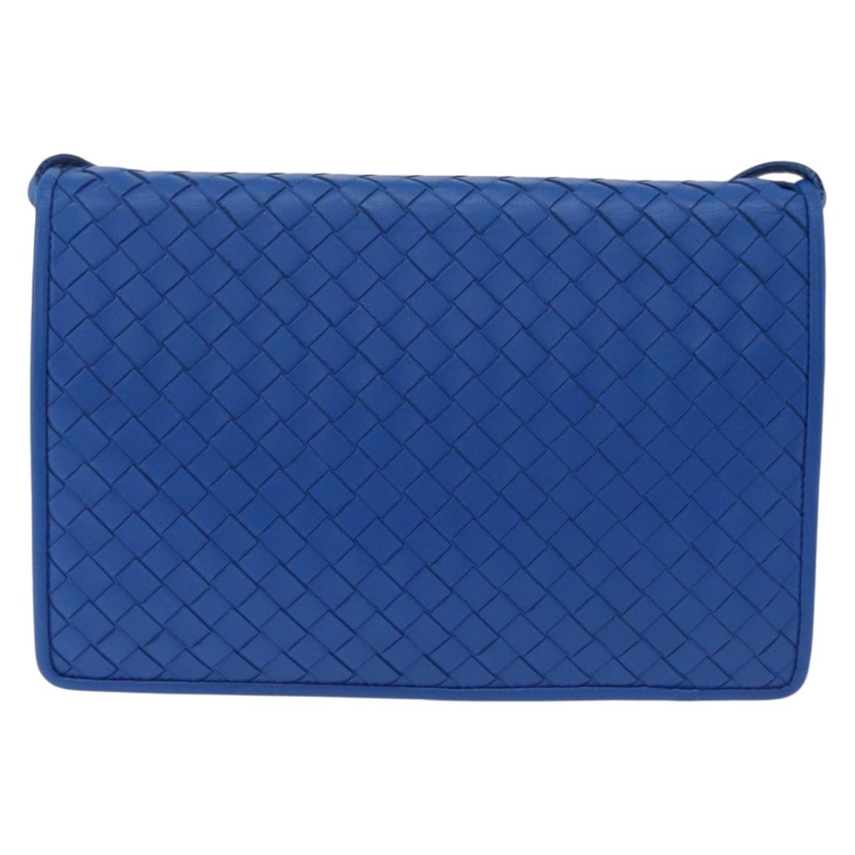 Bottega Veneta Shoulder Leather Blue Leather Shoulder Bag Bag (Pre-Owned)