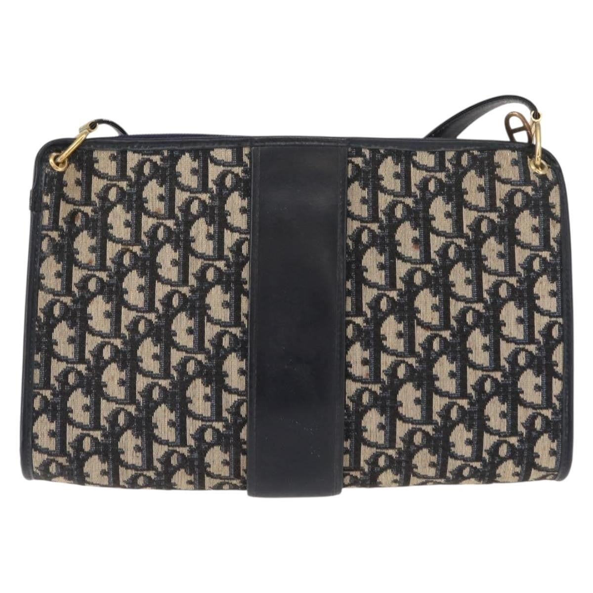 Christian Dior Vintage Cd Trotter Canvas Navy Canvas Shoulder Bag Bag (Pre-Owned)