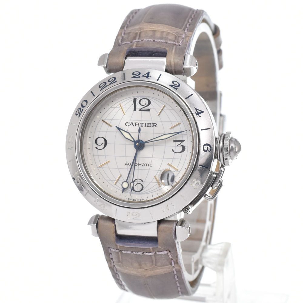 Cartier Pasha C Automatic Leather And Steel Watch (Pre-Owned)