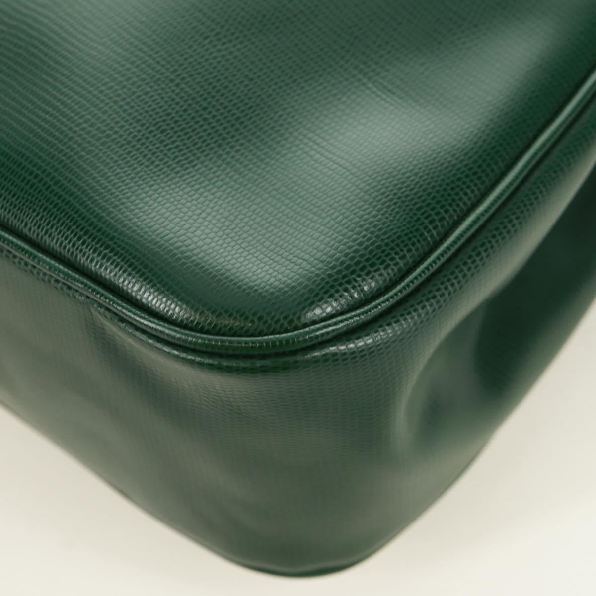 Celine Circle Logo Leather Green Leather Shoulder Bag Bag (Pre-Owned)