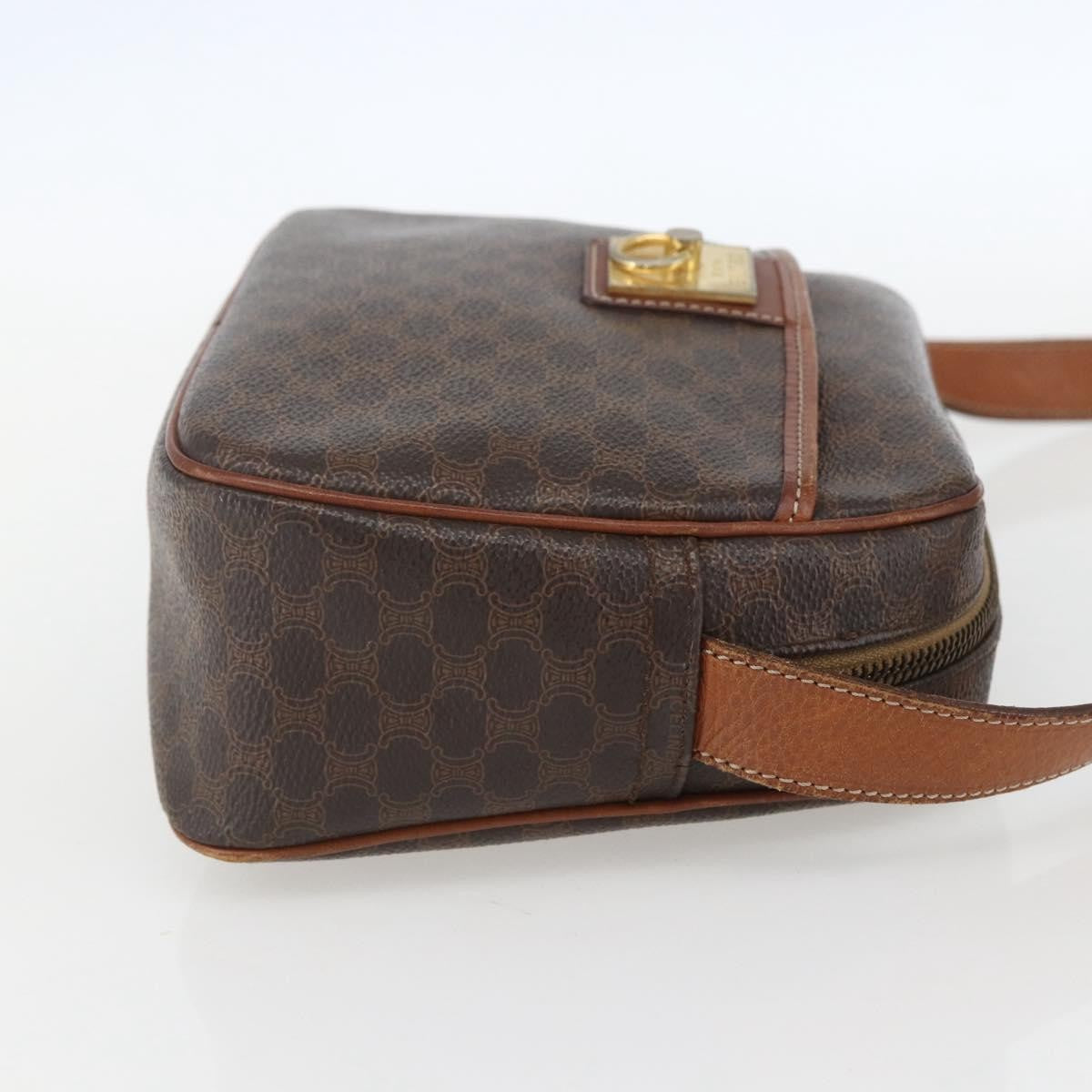Celine Vintage Macadam Canvas And Leather Brown Canvas Shoulder Bag Bag (Pre-Owned)