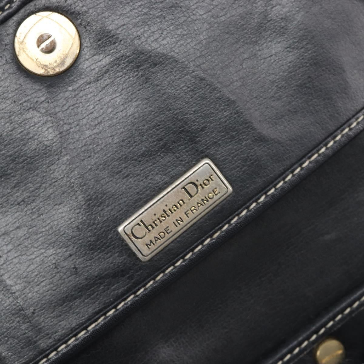 Christian Dior Vintage Cd Logo Leather Navy Leather Shoulder Bag Bag (Pre-Owned)