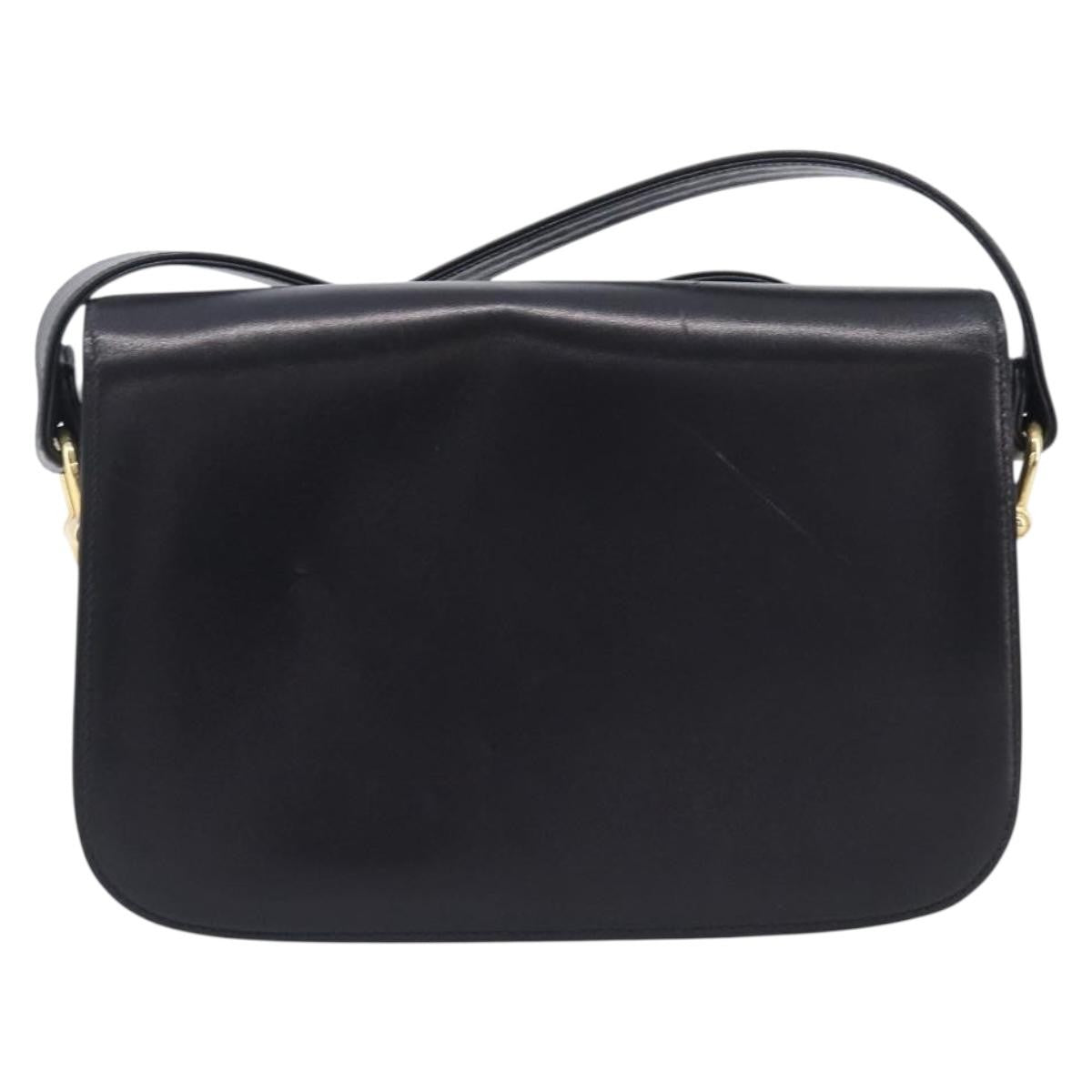 Celine Horse Carriage Leather Black Leather Shoulder Bag Bag (Pre-Owned)