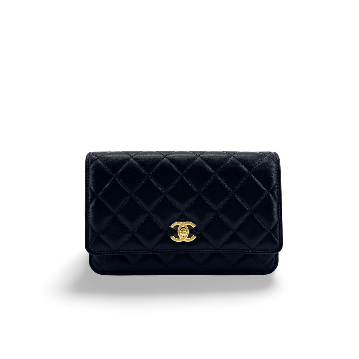 Chanel Pearl Crush Wallet On Chain Quilted Lambskin Black Leather Crossbody Bag Bag (Pre-Owned)