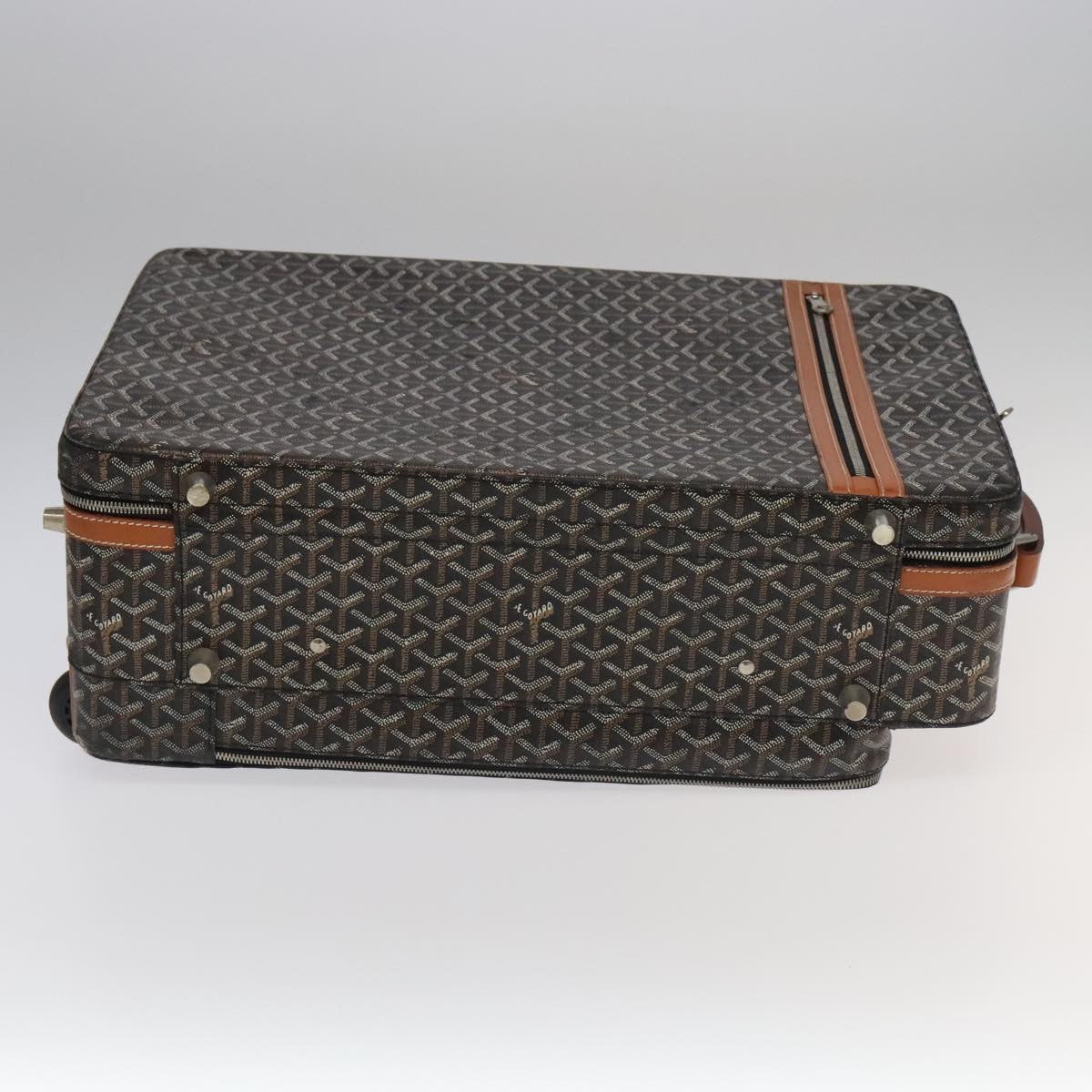 Goyard Bourget Trolley Rolling Luggage Coated Canvas Brown Pvc Travel Bag Bag (Pre-Owned)