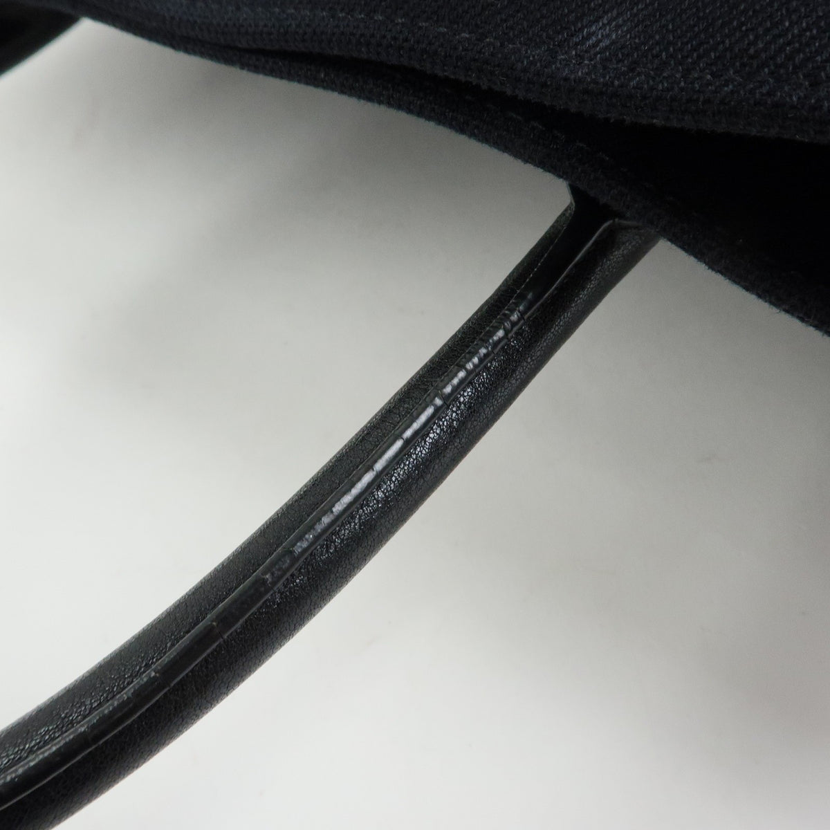 Saint Laurent Rive Gauche Shopper Canvas Black Canvas Tote Bag Bag (Pre-Owned)
