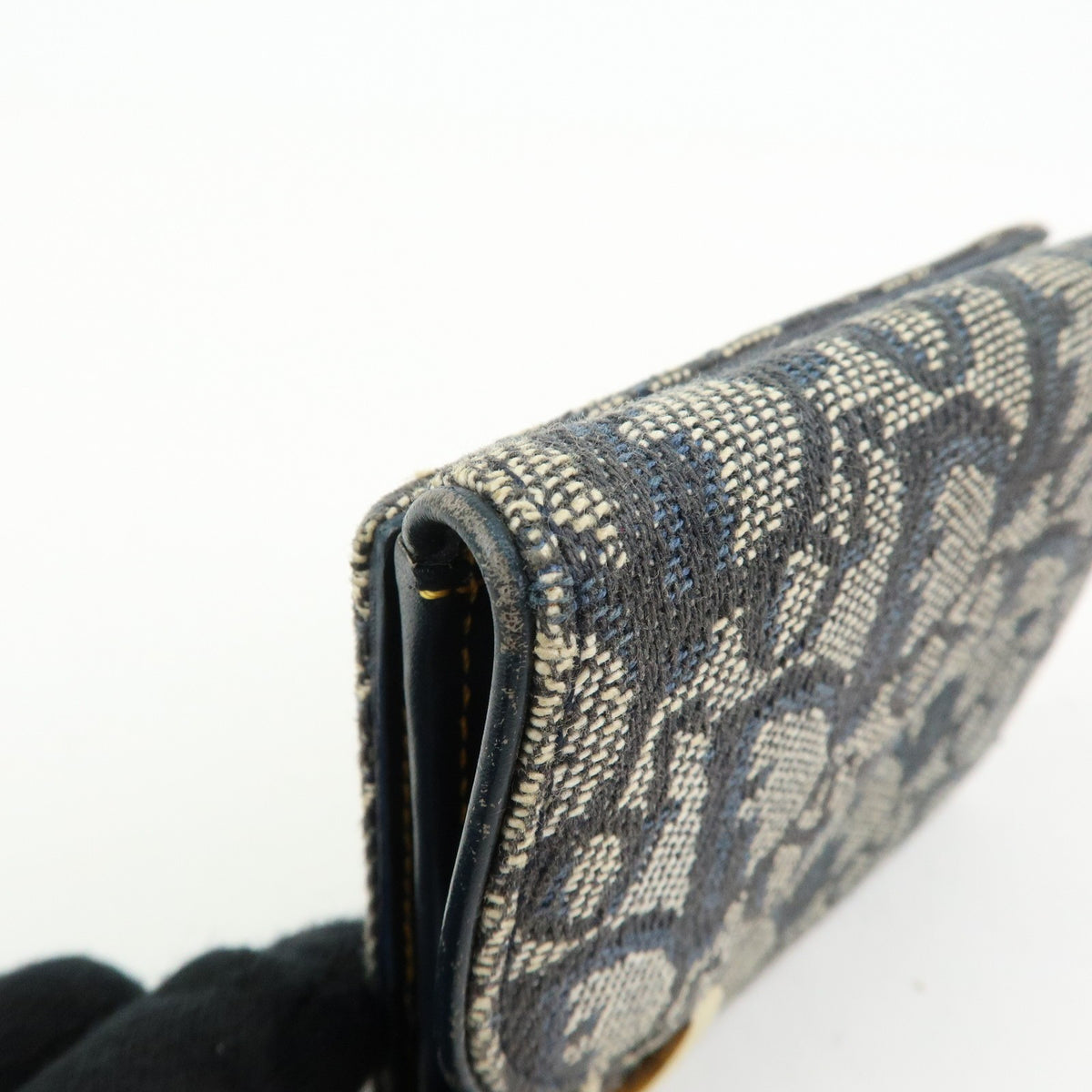 Christian Dior Saddle Lotus Oblique Canvas Navy Canvas Wallets Accessory (Pre-Owned)