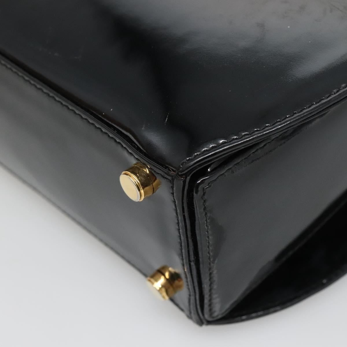 Salvatore Ferragamo Gancini Patent Leather Black Patent_Leather Shoulder Bag Bag (Pre-Owned)