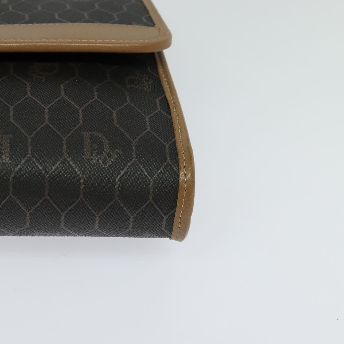 Christian Dior Vintage Honeycomb Chain Canvas Black Canvas Shoulder Bag Bag (Pre-Owned)