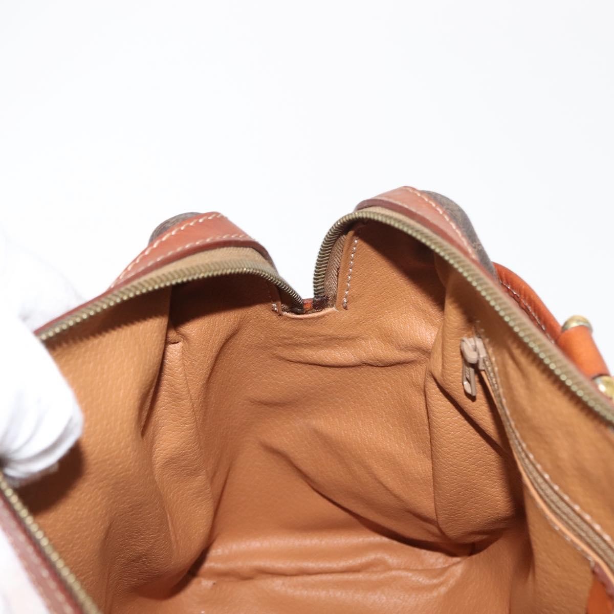 Celine Vintage Macadam Canvas And Leather Brown Canvas Handbag (Pre-Owned)