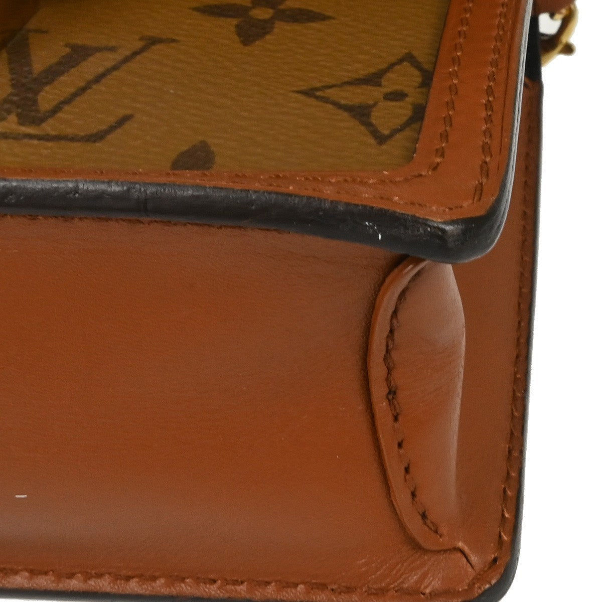 Louis Vuitton Dauphine Chain Reverse Monogram Canvas Brown Canvas Shoulder Bag Bag (Pre-Owned)