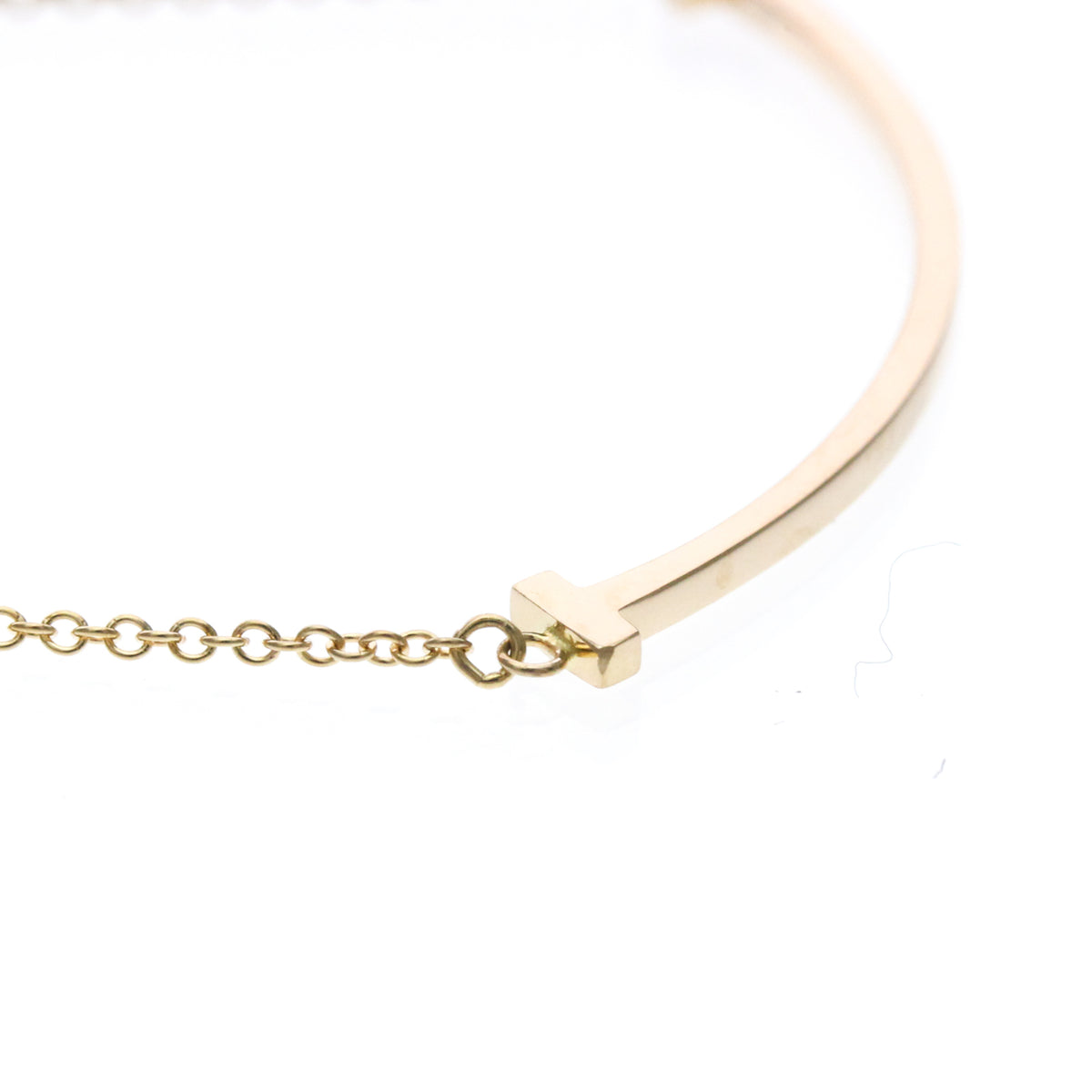 Tiffany & Co. T Smile Pendant 18K Yellow Gold Gold Pink_Gold Necklace Jewelry (Pre-Owned)