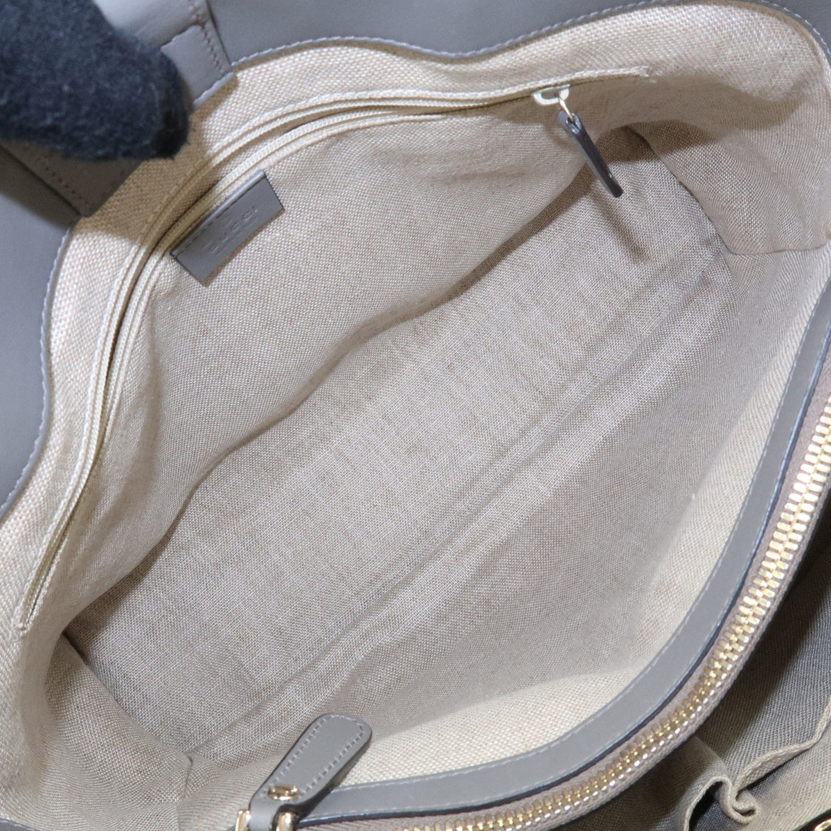 Gucci Zip Pocket Soft Microguccissima Leather Gray Leather Tote Bag Bag (Pre-Owned)