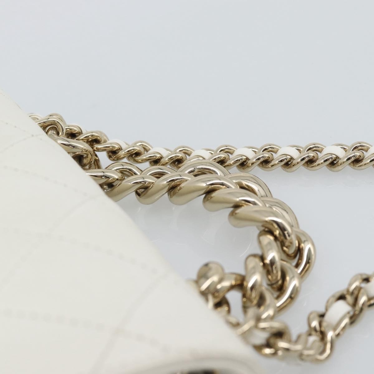 Chanel Beauty Begins Flap Quilted Lambskin White Leather Shoulder Bag Bag (Pre-Owned)