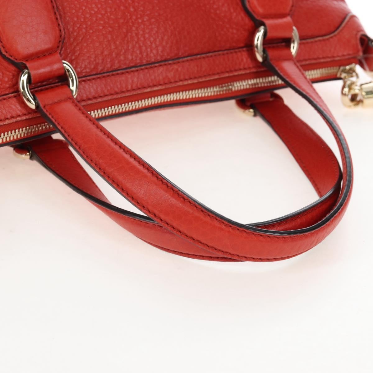 Gucci Soho Convertible Soft Top Handle Leather Orange Leather Handbag (Pre-Owned)