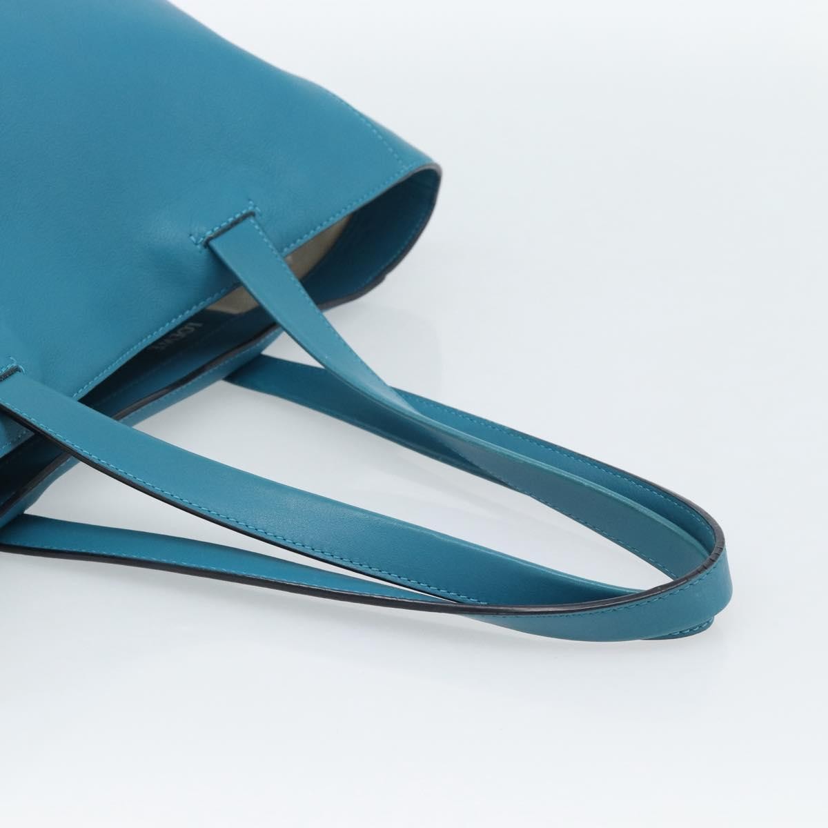 Loewe Anagram Leather Blue Leather Tote Bag Bag (Pre-Owned)