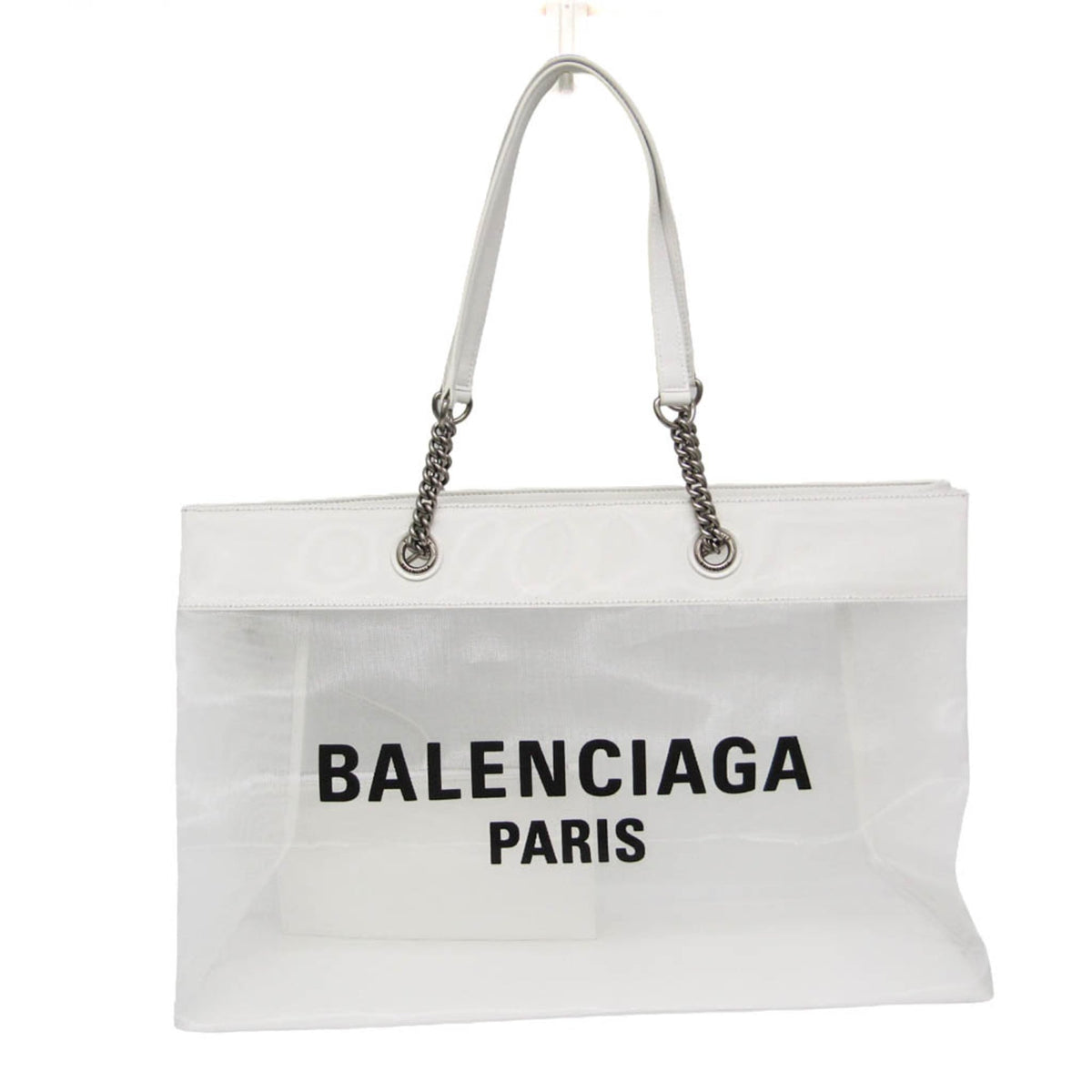 Balenciaga Duty Free Mesh With Leather White Leather Tote Bag Bag (Pre-Owned)