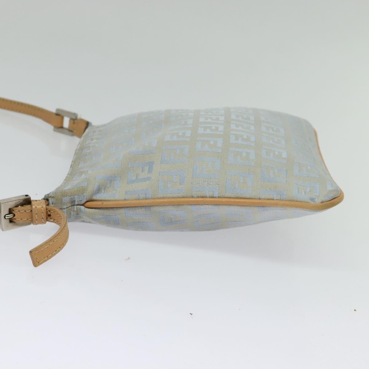 Fendi Vintage Flat Zucchino Canvas Blue Canvas Shoulder Bag Bag (Pre-Owned)