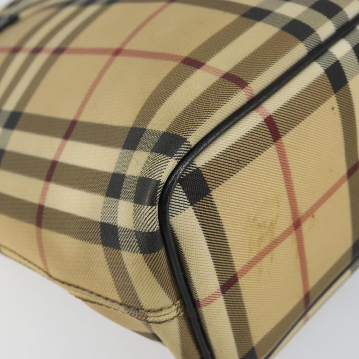 Burberry Nova Check Tote Canvas Check Pattern Beige Canvas Tote Bag Bag (Pre-Owned)