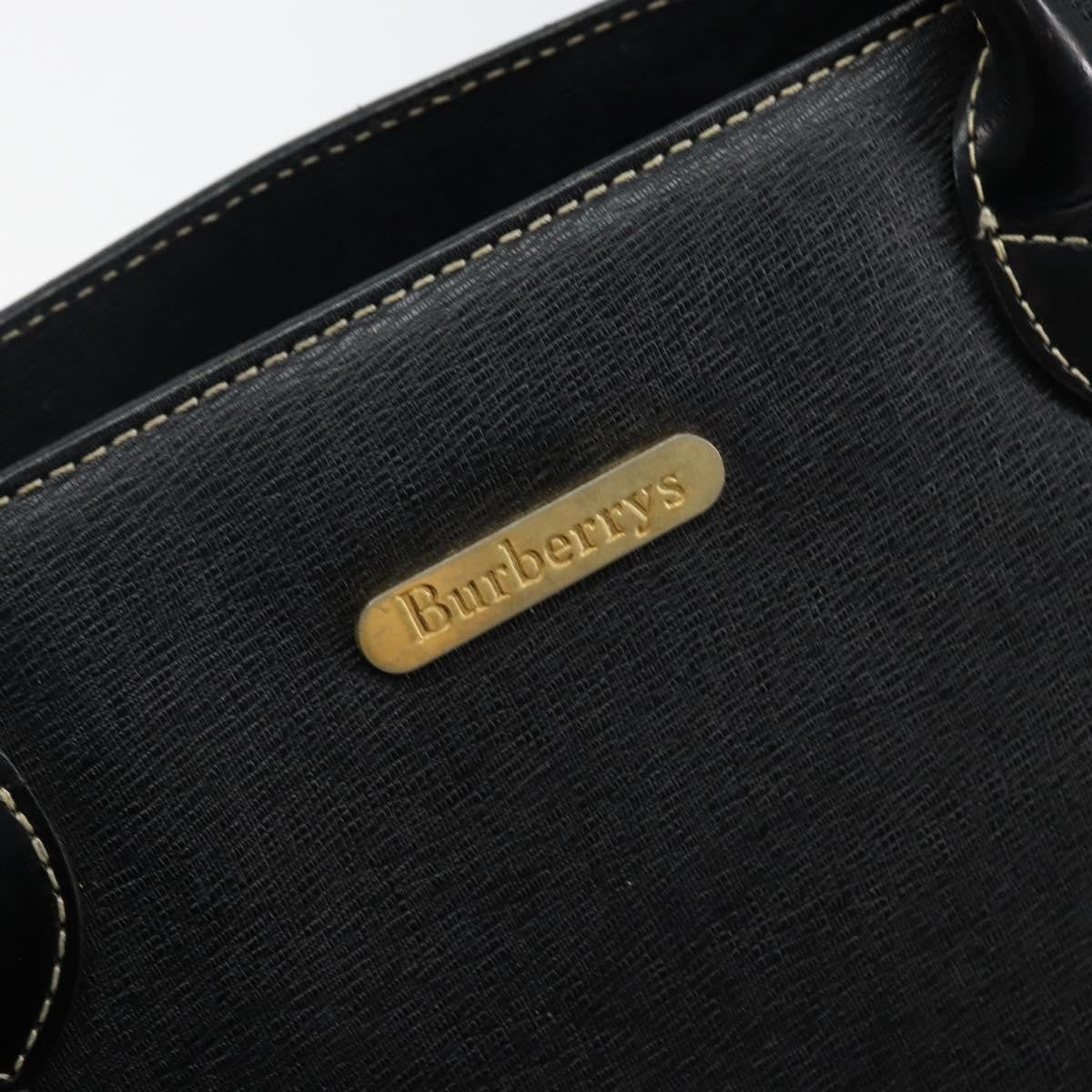 Burberry Vintage Leather Black Leather Handbag (Pre-Owned)