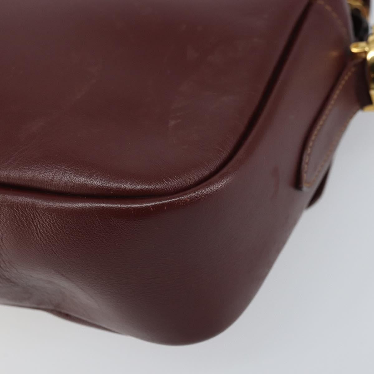 Cartier Must De Cartier Leather Burgundy Leather Shoulder Bag Bag (Pre-Owned)