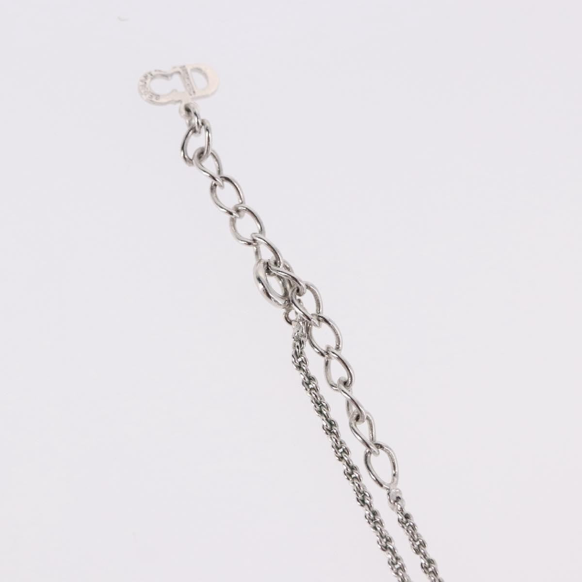 Christian Dior Vintage Circle Pendant Metal Silver Metal Necklace Jewelry (Pre-Owned)