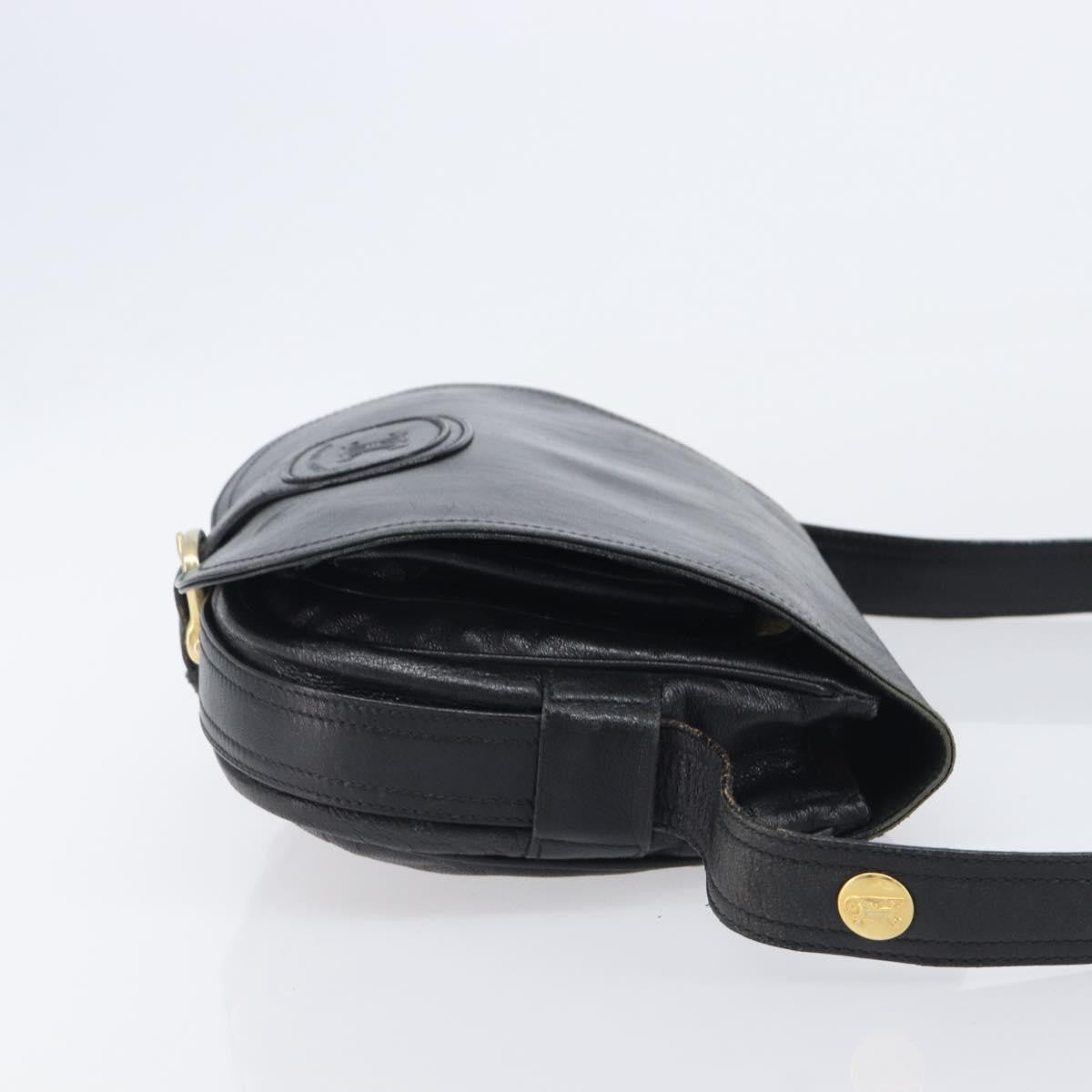 Celine Shoulder Leather Black Leather Shoulder Bag Bag (Pre-Owned)