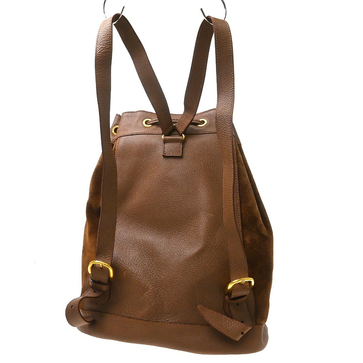 Gucci Vintage Bamboo Suede Brown Suede Backpack Bag (Pre-Owned)